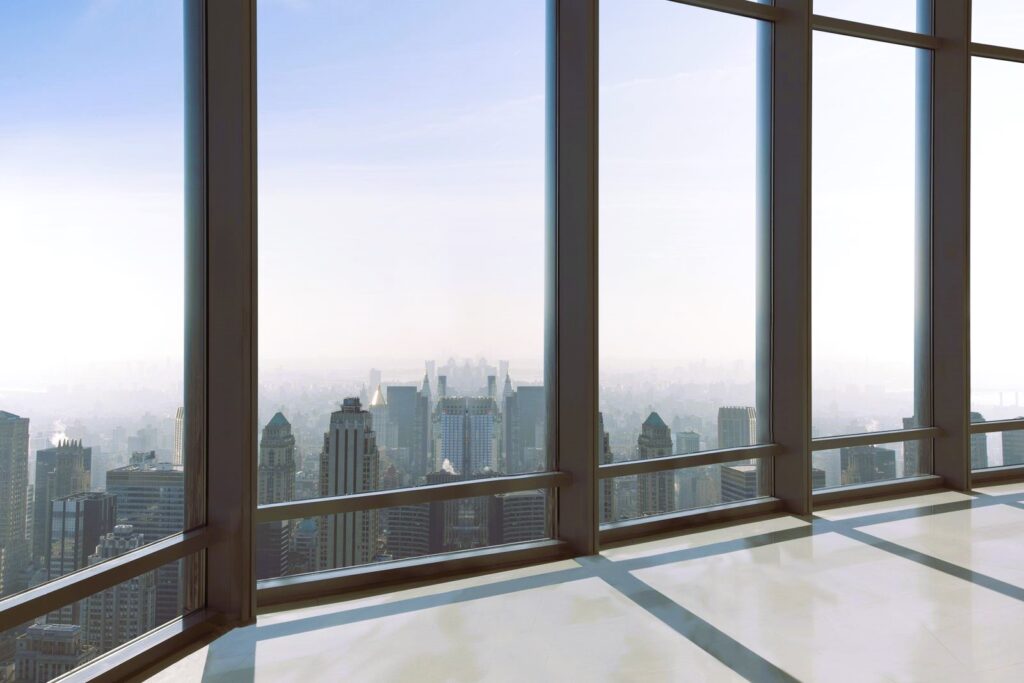 Panoramic windows with energy efficient windows